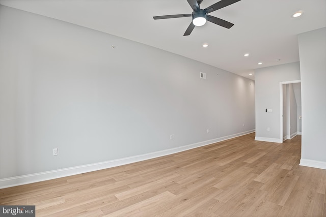 1838 N 4th St, Philadelphia, PA 19122 - unfurnished room with recessed lighting, a ceiling fan, and light wood finished floors