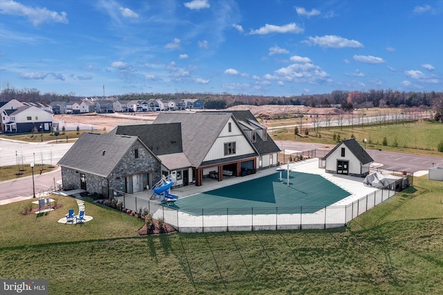 22650 Gray Falcon, Ashburn, VA 20148 - view of swimming pool featuring a residential view, a patio area, and a water slide
