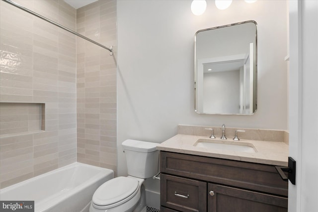 6613 Byrnes Dr, Mclean, VA 22101 - bathroom with toilet, vanity, and tub / shower combination