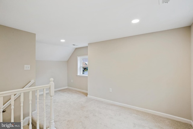 5210 57th Ave, Hyattsville, MD 20781 - additional living space featuring light carpet, baseboards, vaulted ceiling, and recessed lighting