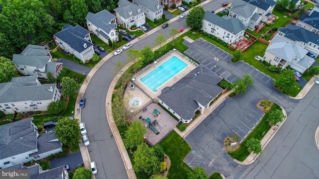 8341 Tillett Loop, Manassas, VA 20110 - aerial overview of property's location with nearby suburban area and a pool area