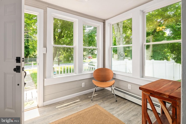 1704 N Royal Ave, Front Royal, VA 22630 - sunroom with wood finished floors and a baseboard heating unit