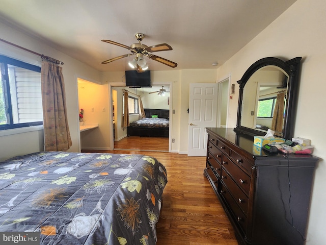 74 Probasco Rd, Hightstown, NJ 08520 - bedroom featuring wood finished floors, a ceiling fan, and baseboards