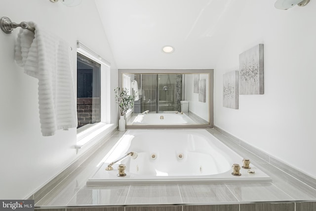 2127 Cabots Point Ln, Reston, VA 20191 - full bath featuring a jetted tub and lofted ceiling