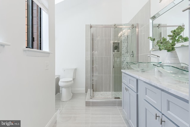 2127 Cabots Point Ln, Reston, VA 20191 - bathroom featuring vanity, a shower stall, and tile patterned floors