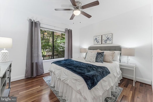 2127 Cabots Point Ln, Reston, VA 20191 - bedroom with wood finished floors and a ceiling fan