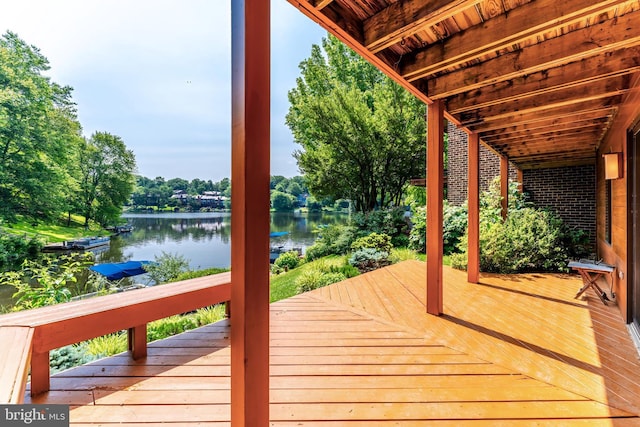 2127 Cabots Point Ln, Reston, VA 20191 - wooden terrace with a water view and view of wooded area