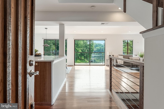 2127 Cabots Point Ln, Reston, VA 20191 - hallway featuring light wood finished floors and recessed lighting
