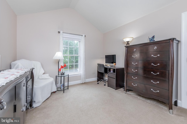 11 Harvest Dr, Pittsgrove, NJ 08318 - office with light carpet, vaulted ceiling, and baseboards