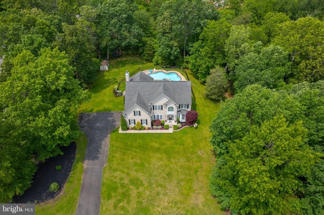 11 Harvest Dr, Pittsgrove, NJ 08318 - aerial view of property and surrounding area featuring a pool area and a heavily wooded area