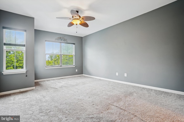16758 Blackjack Oak Ln, Woodbridge, VA 22191 - empty room with a ceiling fan, carpet flooring, and baseboards