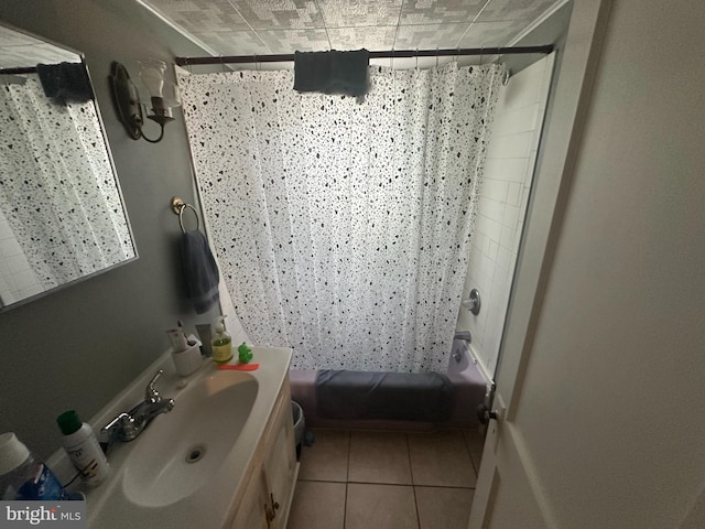 65 Rachel Ln, Inwood, WV 25428 - full bathroom featuring tile patterned floors, shower / bathtub combination with curtain, and vanity