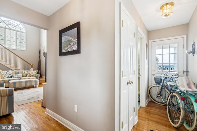 461 Anchor Rd, Tuckerton, NJ 08087 - corridor with wood finished floors, baseboards, and stairway