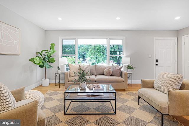 12300 La Plata St, Silver Spring, MD 20904 - living area with baseboards, recessed lighting, and light wood-style flooring