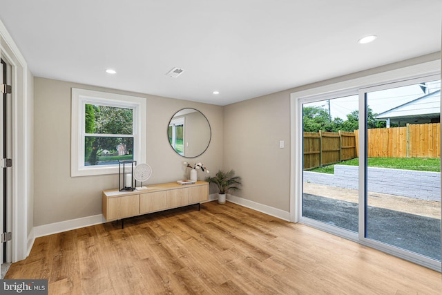 12300 La Plata St, Silver Spring, MD 20904 - interior space with baseboards, light wood finished floors, and recessed lighting