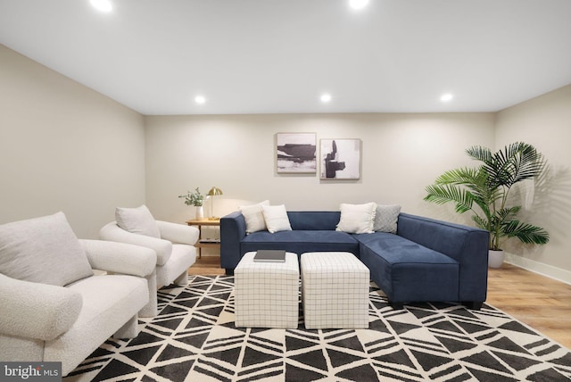 12300 La Plata St, Silver Spring, MD 20904 - living area featuring recessed lighting, wood finished floors, and baseboards