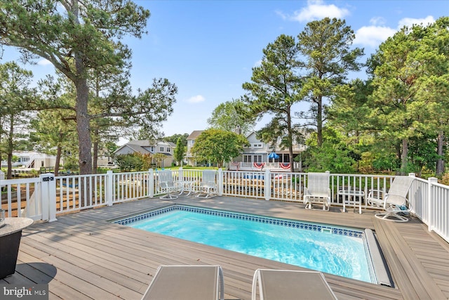 917 Lake View Dr, Bethany Beach, DE 19930 - swimming pool featuring a deck and a residential view