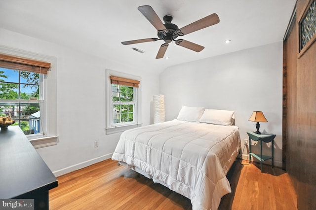 3921 22nd St NE, Washington, DC 20018 - bedroom featuring multiple windows, wood finished floors, recessed lighting, and ceiling fan