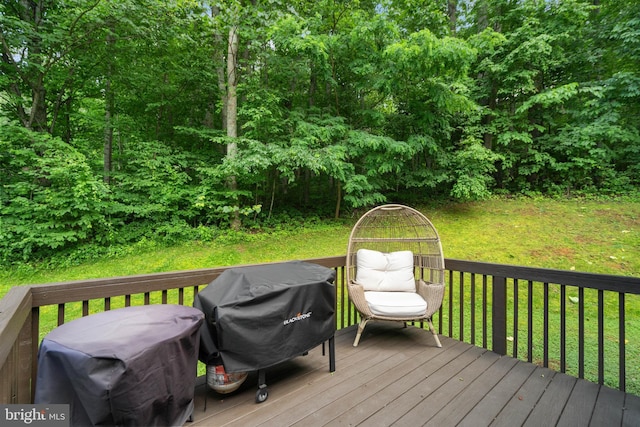 1971 High Top Rd, Linden, VA 22642 - wooden deck with a yard and a grill