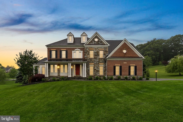 8800 Primula Dr, Laytonsville, MD 20882 - colonial inspired home featuring a yard and stone siding