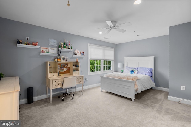 8800 Primula Dr, Laytonsville, MD 20882 - bedroom with carpet floors, baseboards, recessed lighting, and ceiling fan