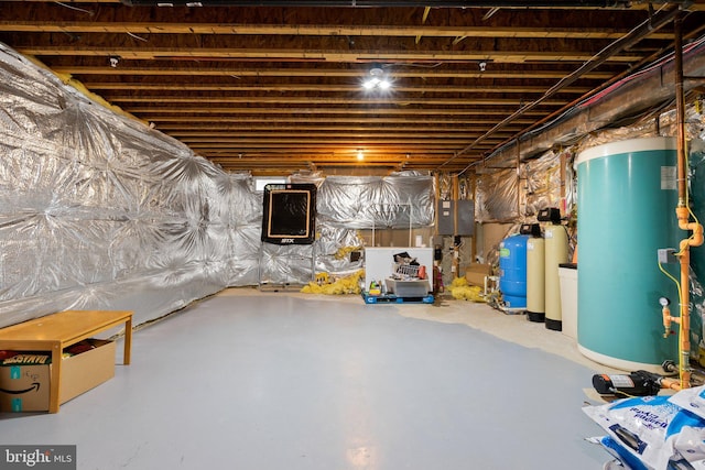 8800 Primula Dr, Laytonsville, MD 20882 - unfinished below grade area featuring gas water heater and electric panel