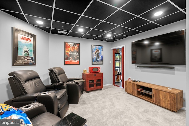 8800 Primula Dr, Laytonsville, MD 20882 - home theater featuring carpet floors, recessed lighting, and baseboards