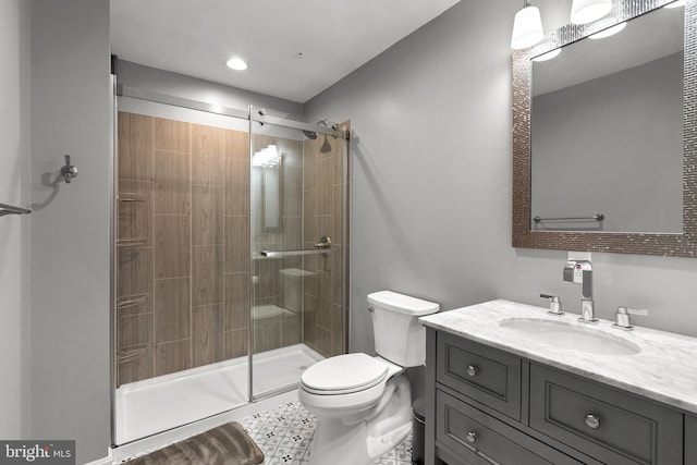 8800 Primula Dr, Laytonsville, MD 20882 - bathroom featuring vanity, toilet, and a tile shower