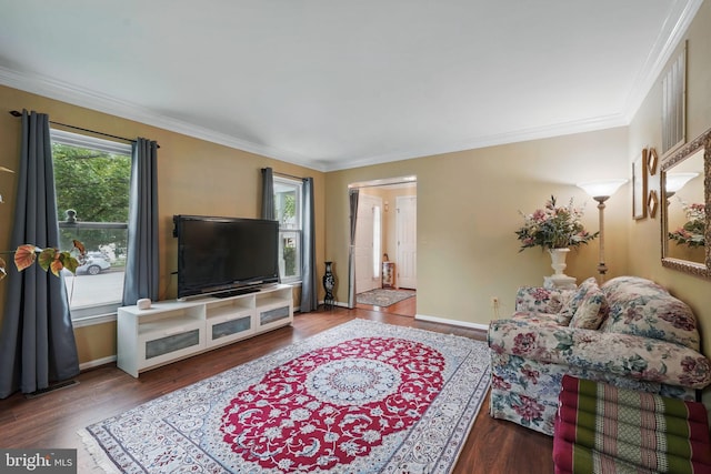 26 Spring Lake Dr, Stafford, VA 22556 - living area with crown molding, wood finished floors, and baseboards