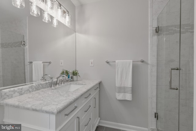 1334 Elsinore Ave, Mclean, VA 22102 - full bathroom featuring vanity, a stall shower, and baseboards