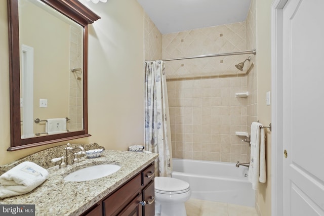 2860 Pfefferkorn Rd, West Friendship, MD 21794 - bathroom featuring vanity, toilet, shower / tub combo, and tile patterned floors