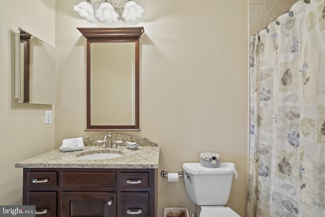 2860 Pfefferkorn Rd, West Friendship, MD 21794 - full bathroom with vanity, toilet, a chandelier, and a shower with curtain