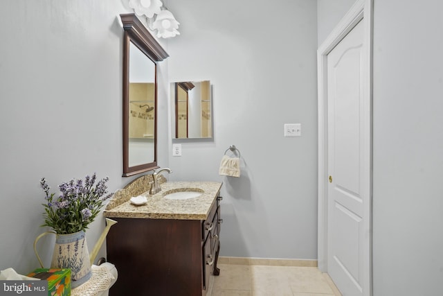 2860 Pfefferkorn Rd, West Friendship, MD 21794 - bathroom featuring vanity, tile patterned flooring, and baseboards
