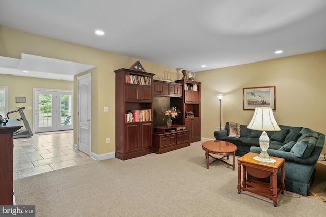 2860 Pfefferkorn Rd, West Friendship, MD 21794 - living area featuring recessed lighting, baseboards, and light colored carpet