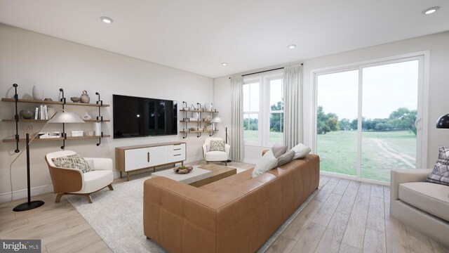 42096 Picasso Sq, Ashburn, VA 20148 - living room featuring wood finished floors, baseboards, and recessed lighting