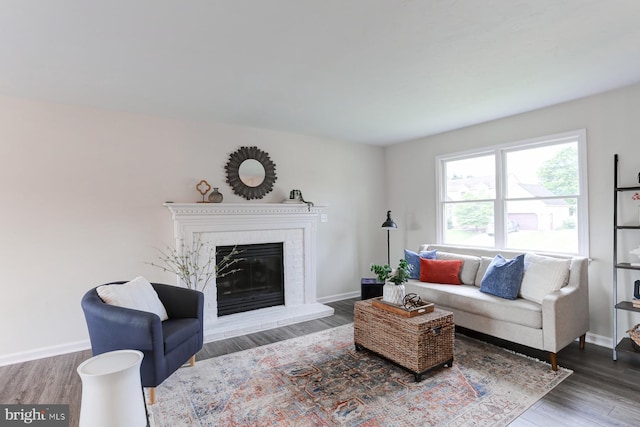 1667 Beech Ln, Hanover, PA 17331 - living area featuring wood finished floors, a fireplace, and baseboards