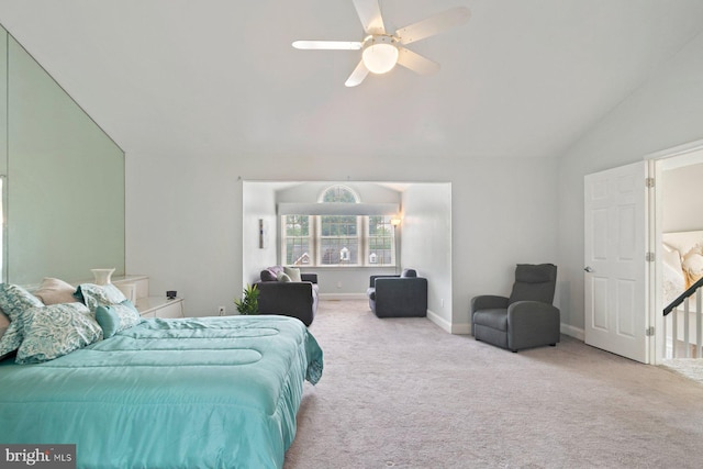 9710 Magledt Rd, Baltimore, MD 21234 - carpeted bedroom with vaulted ceiling and a ceiling fan