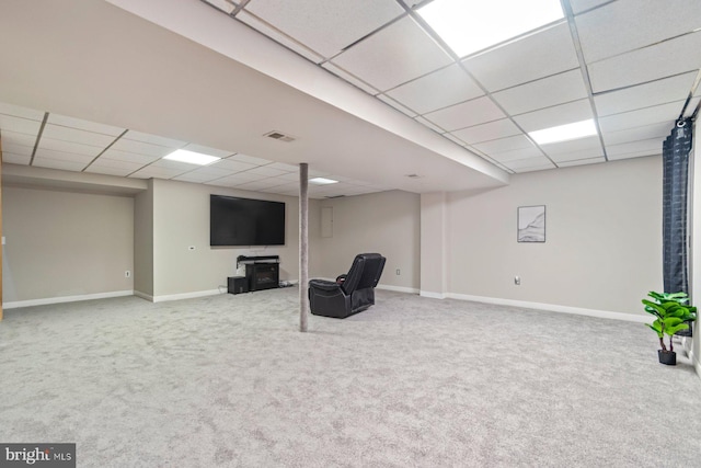 9710 Magledt Rd, Baltimore, MD 21234 - finished basement with a drop ceiling and carpet floors