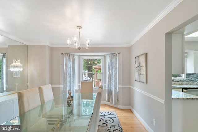9710 Magledt Rd, Baltimore, MD 21234 - dining area featuring a chandelier, light wood-style flooring, and crown molding