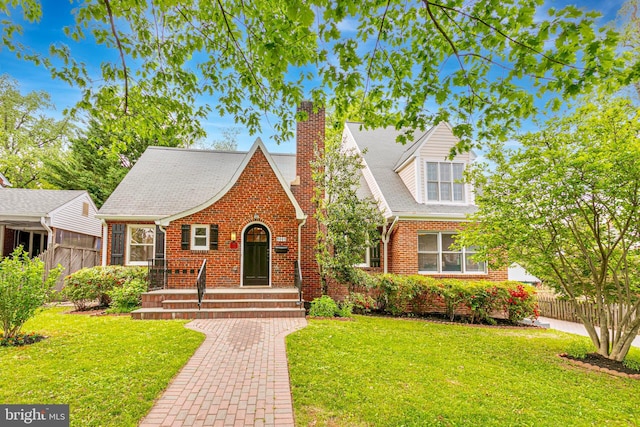 5001 14th St N, Arlington, VA 22205 - view of front of property with brick siding and a chimney