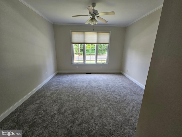 204 Turtle Cv Unit 116, Laurel, DE 19956 - unfurnished room featuring carpet, ceiling fan, baseboards, and ornamental molding