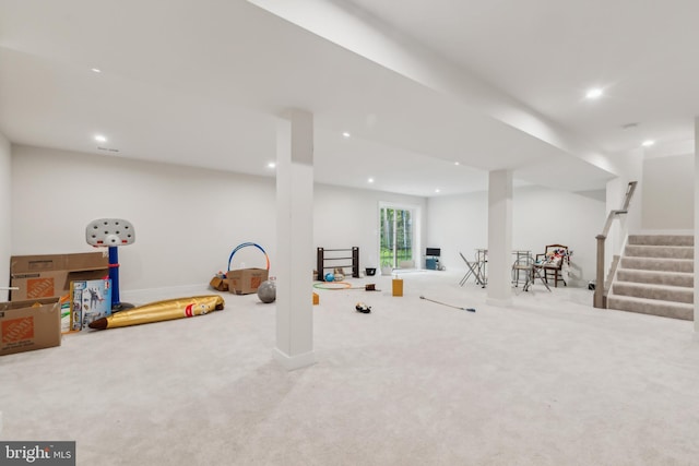 121 Mountain Path Ln, Stafford, VA 22554 - workout area with recessed lighting and carpet
