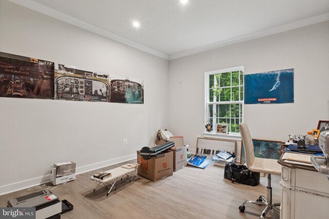 121 Mountain Path Ln, Stafford, VA 22554 - office area featuring wood finished floors, recessed lighting, and baseboards