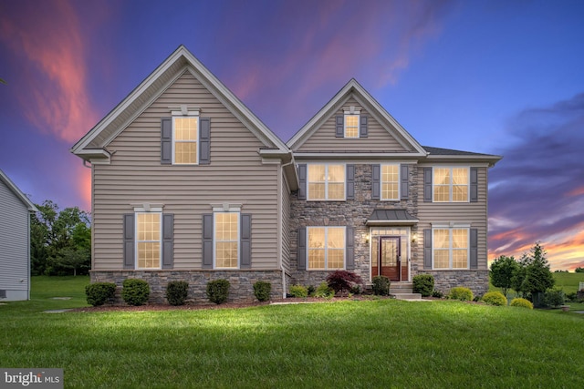 213 Athena Ct, Wilmington, DE 19808 - traditional-style home with stone siding and a front yard