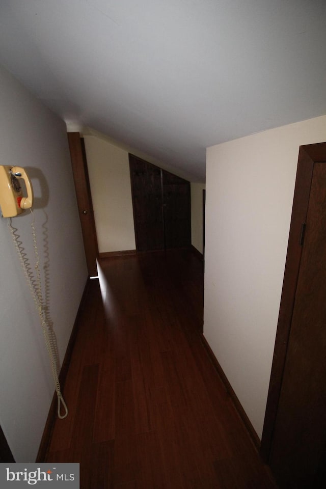 65 Albert Ave, Milltown, NJ 08850 - hall with dark wood finished floors, vaulted ceiling, and baseboards