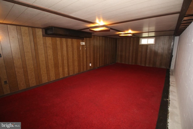 65 Albert Ave, Milltown, NJ 08850 - below grade area with wood walls and carpet flooring