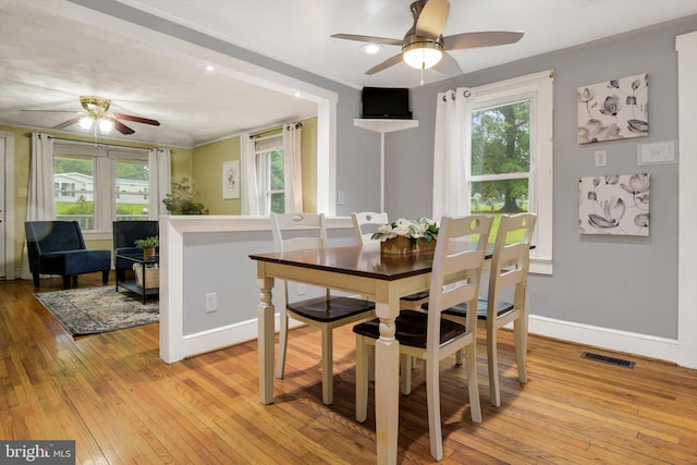 1768 Glen Cove Rd, Darlington, MD 21034 - dining room featuring ceiling fan, light wood-type flooring, baseboards, and recessed lighting
