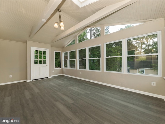 8709 Bradford Rd, Silver Spring, MD 20901 - unfurnished sunroom featuring a chandelier, a skylight, and healthy amount of natural light