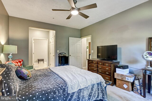 9615 Haven Farm Rd Unit 9615G, Perry Hall, MD 21128 - carpeted bedroom featuring connected bathroom and ceiling fan