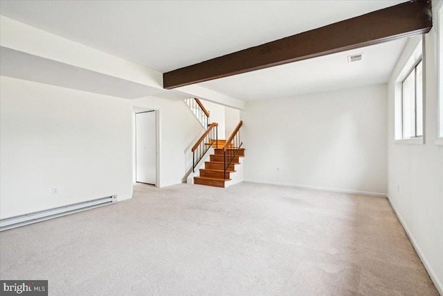 167 S Fox Rd, Sterling, VA 20164 - below grade area with plenty of natural light, stairway, and carpet flooring